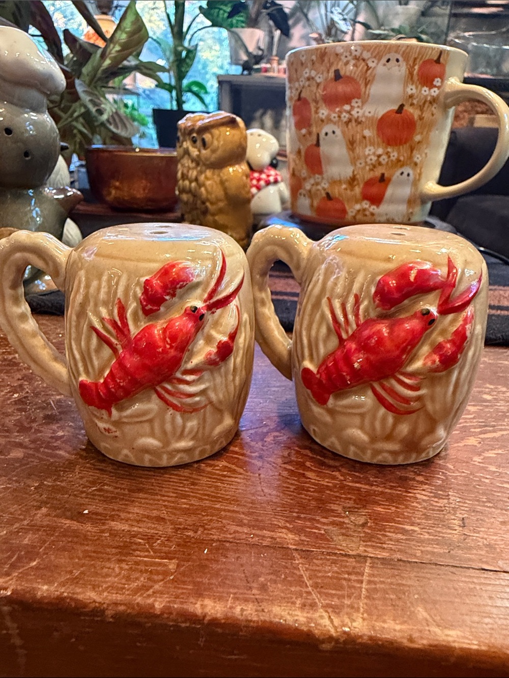 Vintage Lobster salt and pepper shakers